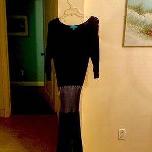 Navy sweater dress pleated size 10